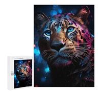 Neon Leopard Portrait Puzzle 1000 Pièces Educa Jouet en Bois Cadeau Unique Décoration Intérieure Jeu Éducatif Challenge Toy Adultes Et Enfants À Partir De 14 Ans 500 PCS