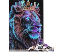 Neon Light The King Puzzles 1000 Pièces Cadeau Unique Jeu Éducatif Défi Jouet À De Qualité Supérieure Peinture Art pour Adultes Et Enfants À Partir De 14 Ans 1000pcs (75x50cm)