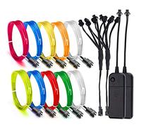 Neon Lights kit Lot de 2 8 couleurs avec batterie Box pour les fêtes, lumière noire Run, Pâques, Halloween Décoration DIY, 5 par 1-meter, Rouge Bleu Vert Blanc Violet rose jaune orange (Multicolore)