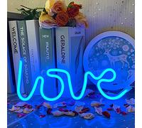 Néon Love Signs Bleues Enseigne au Neon Led Murale Neon Love Néon Enseignes Lumineuses Décoration Murale pour Noël,Fête d'anniversaire,Chambre d'enfants,Salle de Séjour,Décoration de Fête de Mariage