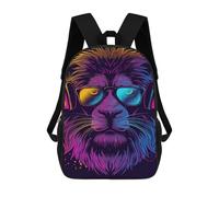 Neon Monkey Headphones Art Print Sacs À Dos Imprimés En 3D Pour Enfants 17inch Sacs À Dos Tendance Et Décontractés Pour La Journée, Sacs De Voyage, Sacs À Dos D'extérieur Pour Garçons Et Filles