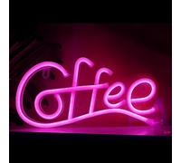 Neon Mural - café Lettre Lampe Néon LED Enseigne Lumineuse & Autocollants DIY pour les heures d'ouverture Pour Bar Restaurants Cuisine Partie Décoration (Rose Coffee)