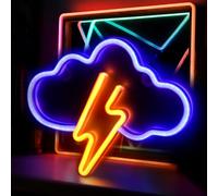 Neon Mural des Nuages - Enseigne Lumineuse LED, Gaming, Lampe pour Chambre et Bar (Alimenté par USB et Par Batterie)
