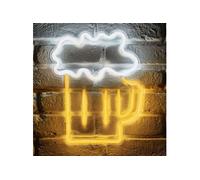 Néon mural USB Chope de bière - Jaune