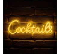 Néon mural USB Cocktails - Jaune