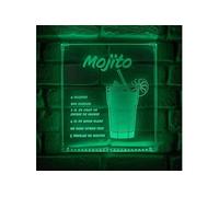 Néon mural USB recette du Mojito Ostaria - Vert Vert