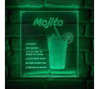 Néon mural USB recette du Mojito Ostaria Vert G