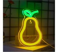 Néon Néon Enseignes lumineuses Decor Panneau Pêche Fruit Poire Piment Lumière LED Mignon Décor Avec Interrupteur 10.5cmx15cm