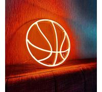 Néon, panneau de basket-ball en néon pour décoration murale, lumières à DEL pour décoration de chambre esthétique, néons orange pour chambre à coucher et salle de jeu (40cm)