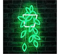 Néon Panneau lumineux mural en forme de pot fleurs, luminaire décoratif à intensité variable