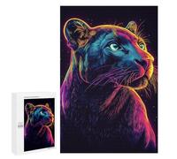 Neon Panther Portrait Art Print Puzzle 1000 Pièces Educa Jouet en Bois Cadeau Unique Décoration Intérieure Jeu Éducatif Challenge Toy Adultes Et Enfants À Partir De 14 Ans 1000 PCS