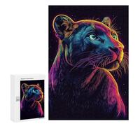 Neon Panther Portrait Art Print Puzzle 1000 Pièces Educa Jouet en Bois Cadeau Unique Décoration Intérieure Jeu Éducatif Challenge Toy Adultes Et Enfants À Partir De 14 Ans 300 PCS
