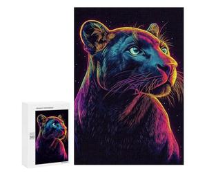 Neon Panther Portrait Art Print Puzzle 1000 Pièces Educa Jouet en Bois Cadeau Unique Décoration Intérieure Jeu Éducatif Challenge Toy Adultes Et Enfants À Partir De 14 Ans 300 PCS
