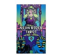 Neon Rider Cartes de tarots Orig 78 pièces, ensemble de divination anglaise, outil de divination, jeu de prédiction mystique, parfait pour la lecture de tarot, les , les adultes, la méditation
