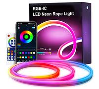 Neon Ruban LED 3m, RGBIC Bande LED avec Contrôle APP, Multicolore Lumiere à Changement de Couleur Segmentable pour la Chambre Bandeau Plafond