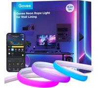 Neon Ruban Led Pour Plinthe,5m Bande Led Pour Lignes Et Coins Muraux,Compatible Avec Matter,Alexa Et Google Assistant,Sync De Musique,Découpable,Neon Lampe Pour Salon,Chambre À Coucher