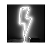 Neon Sign Lightning Bolt Neon Light Sign for Wall Decor, Usb Or Battery Powered Pink Led Lightning Bolt Neon Signswhite