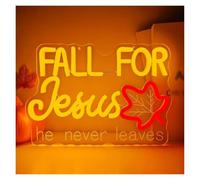 néon signe Enseigne Au Néon"Fall For Jesus" | Maison Chambre Vacances 41.6x32cm