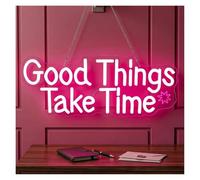 néon signe Enseigne Néon"Good Things Take Time" | Chambre Bureau Dortoir Salle De Jeux Maison 40x16cm