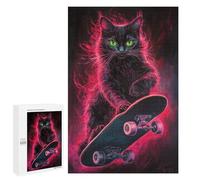 Neon Skateboarding Cat Art Print -2 Puzzle 1000 Pièces Educa Jouet en Bois Cadeau Unique Décoration Intérieure Jeu Éducatif Challenge Toy Adultes Et Enfants À Partir De 14 Ans 1000 PCS