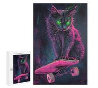 Neon Skateboarding Cat Art Print-3 Puzzle 1000 Pièces Educa Jouet en Bois Cadeau Unique Décoration Intérieure Jeu Éducatif Challenge Toy Adultes Et Enfants À Partir De 14 Ans 1000 PCS
