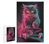 Neon Skateboarding Cat Art Print-4 Puzzle 1000 Pièces Educa Jouet en Bois Cadeau Unique Décoration Intérieure Jeu Éducatif Challenge Toy Adultes Et Enfants À Partir De 14 Ans 1000 PCS