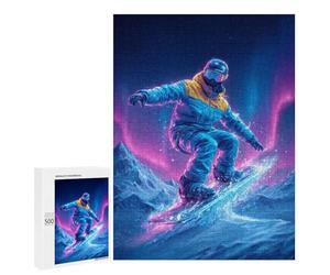 Neon Snowboarder Adventure-1 Puzzle 1000 Pièces Educa Jouet en Bois Cadeau Unique Décoration Intérieure Jeu Éducatif Challenge Toy Adultes Et Enfants À Partir De 14 Ans 500 PCS