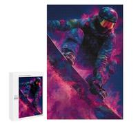 Neon Snowboarder Extreme Winter Sports Art Puzzle 1000 Pièces Educa Jouet en Bois Cadeau Unique Décoration Intérieure Jeu Éducatif Challenge Toy Adultes Et Enfants À Partir De 14 Ans 1000 PCS