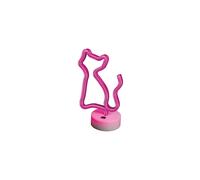 Néon sur socle LED CHAT roses FSNE02 Forever Light BX14408