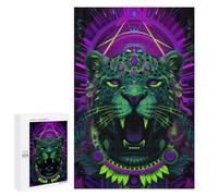 Neon Tiger Art Print Puzzle 1000 Pièces Educa Jouet en Bois Cadeau Unique Décoration Intérieure Jeu Éducatif Challenge Toy Adultes Et Enfants À Partir De 14 Ans 1000 PCS