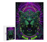 Neon Tiger Art Print Puzzle 1000 Pièces Educa Jouet en Bois Cadeau Unique Décoration Intérieure Jeu Éducatif Challenge Toy Adultes Et Enfants À Partir De 14 Ans 500 PCS