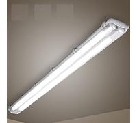 Neon Tube Garage 150CM, Tube Led 44W, 2 Tubes Neon LED Étanche IP65 Reglette LED 4400LM Anti-Poussière Anti-Corrosion et Anti-Choc Neon LED 150CM Lampe Néon Blanc Froid 6500K(Lot de 2)