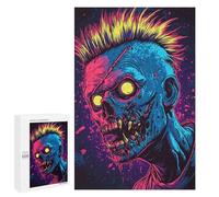 Neon Zombie Head Art Print Puzzle 1000 Pièces Educa Jouet en Bois Cadeau Unique Décoration Intérieure Jeu Éducatif Challenge Toy Adultes Et Enfants À Partir De 14 Ans 1000 PCS