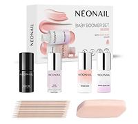 NÉONAIL Baby Boomer Set Nude - Kit manucure semi-permanente UV/LED naturel avec base nude pêche, gel dégradé, top coat et accessoires pour un effet baby boomer parfait
