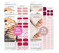 NÉONAIL Gel Stickers Easy On Lot de 4 Autocollants Vernis Semi-Permanent