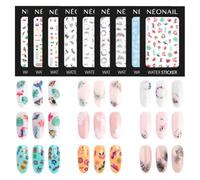 NÉONAIL Lot de 9 Planches de Water Decals Nail Art