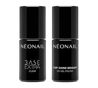 NÉONAIL Shiny Nails Set - Base Extra Soft 7,2 ml & Top Shine Bright 7,2 ml - Vernis à Ongles - Base Coat - Top Coat - Gel Polish - Nail Art