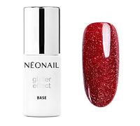 NEONAIL Vernis Semi Permanent Base Coat 7,2 ml Vernis Gel UV Semi Permanent Glitter Effect Base Red Shine Base Vernis à Ongles Gel Polish Gel UV Nail Art