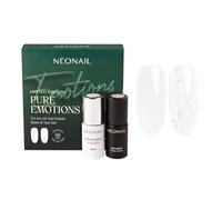 NÉONAIL Vernis Semi-Permanents PURE EMOTIONS - Kit UV Gel Polish 7,2 ml - Snow Tone Base & Top Glow Shiny Flakes - Nail Art - Manucure Semi-Permanente - Édition Limitée