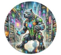 NeonBattleLoup 1000 Pièces Casse-tête Fantastique Magique Puzzles Circulaires pour Adultes Et Enfants Classiques Cadeaux Décompression 1000pcs (67.5x67.5cm)