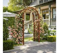 NEONMAN Arche de Jardin en Bois Massif pour Plantes ou Fleurs Grimpantes, Arche en Treillis à Rosiers pour Décoration Extérieure de Fête Mariage(Marron,180x44x248cm)