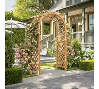 NEONMAN Arche de Jardin en Bois Massif pour Plantes ou Fleurs Grimpantes, Arche en Treillis à Rosiers pour Décoration Extérieure de Fête Mariage(Jaune,200x44x258cm)