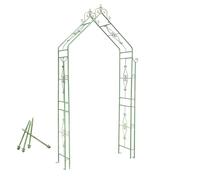 NEONMAN Arche de Jardin en Fer Forgé - Arche Jardin Vintage avec Treillis, Arche Rosier Résistant À La Rouille pour Plantes Grimpantes, Jardin Et Mariage(Vert,Insert Into The Soil)