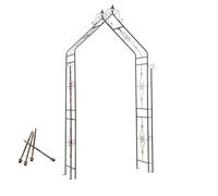 NEONMAN Arche de Jardin en Fer Forgé - Arche Jardin Vintage avec Treillis, Arche Rosier Résistant À La Rouille pour Plantes Grimpantes, Jardin Et Mariage(Marron,Insert Into The Soil)