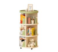 NEONMAN Bibliothèque Rotative À 360 Degrés Bibliothèque Pivotante Sur Roulettes BibliothèQue Mobile Bibliothèque Tournante Bibliothèque Tournante Bibliothèques Étagère Rotative Multicouche(Vert,3layer