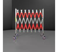 NEONMAN Clôture Rétractable en Acier Inoxydable avec Roue Universelle, Barrière de Chantier Barriere Extensible Exterieur, Librement Rétractable Adapté aux Chantiers de Construction(1.2x5.0m)