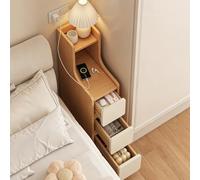 NEONMAN Table de Chevet à Trois Tiroirs, Hauteur 87 cm Charge Maximale 80 kg Montage Facile Gain de Place Idéale pour Les Chambres, Les Salons et Autres Pièces(Wood Color,25x34x87cm)