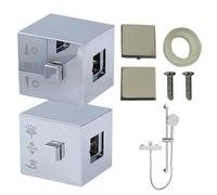 Neonvyn Remplacement du bouton de douche, 1 jeu de poignée thermostatique carrée polie