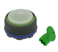 Neoperl Cache de très faible débit PCA Spray Aérateur, Tiny JR/TJ Taille, 0,5 GPM, Vert citron/blanc dôme, Spray Stream, M18,5 1 Threads, Bundle avec clé (2 pièces)