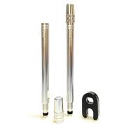 NeoPRO Presta Lot de 2 rallonges de Valve avec clé de Valve et Bouchon - Disponible en 4 Longueurs - 20,30,40,60 mm (Argent, 60 mm)